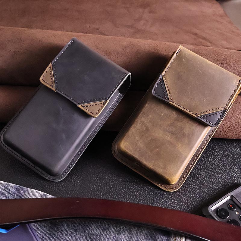 Men Accessories Pack - 1pcRetro genuine leather waist bag for