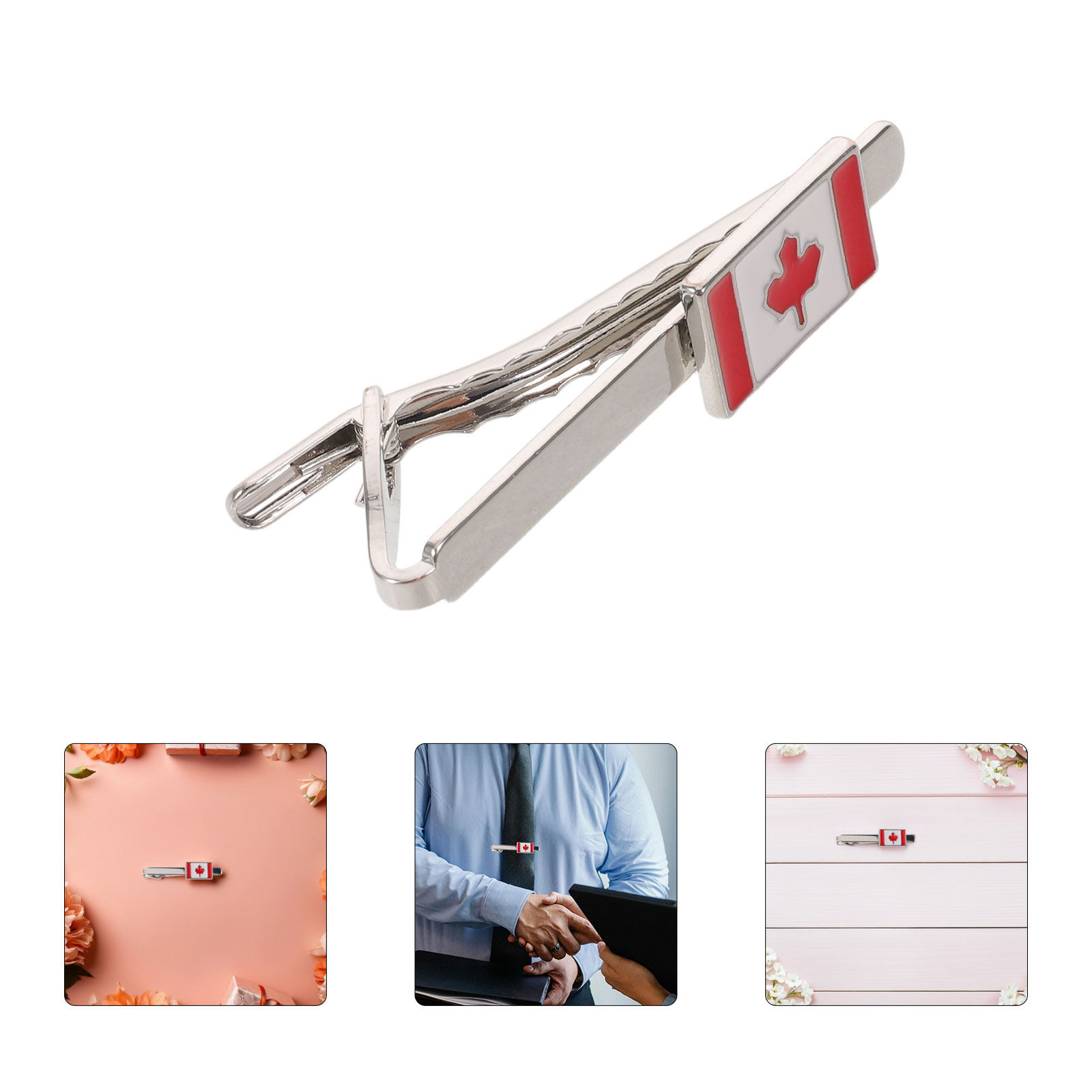 Men'S Accessories Canada - Canada Flag Tie Clip for Men