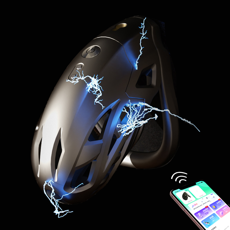 Men Accessories Jewellery - APP Controlled Shock Chastity Cage for