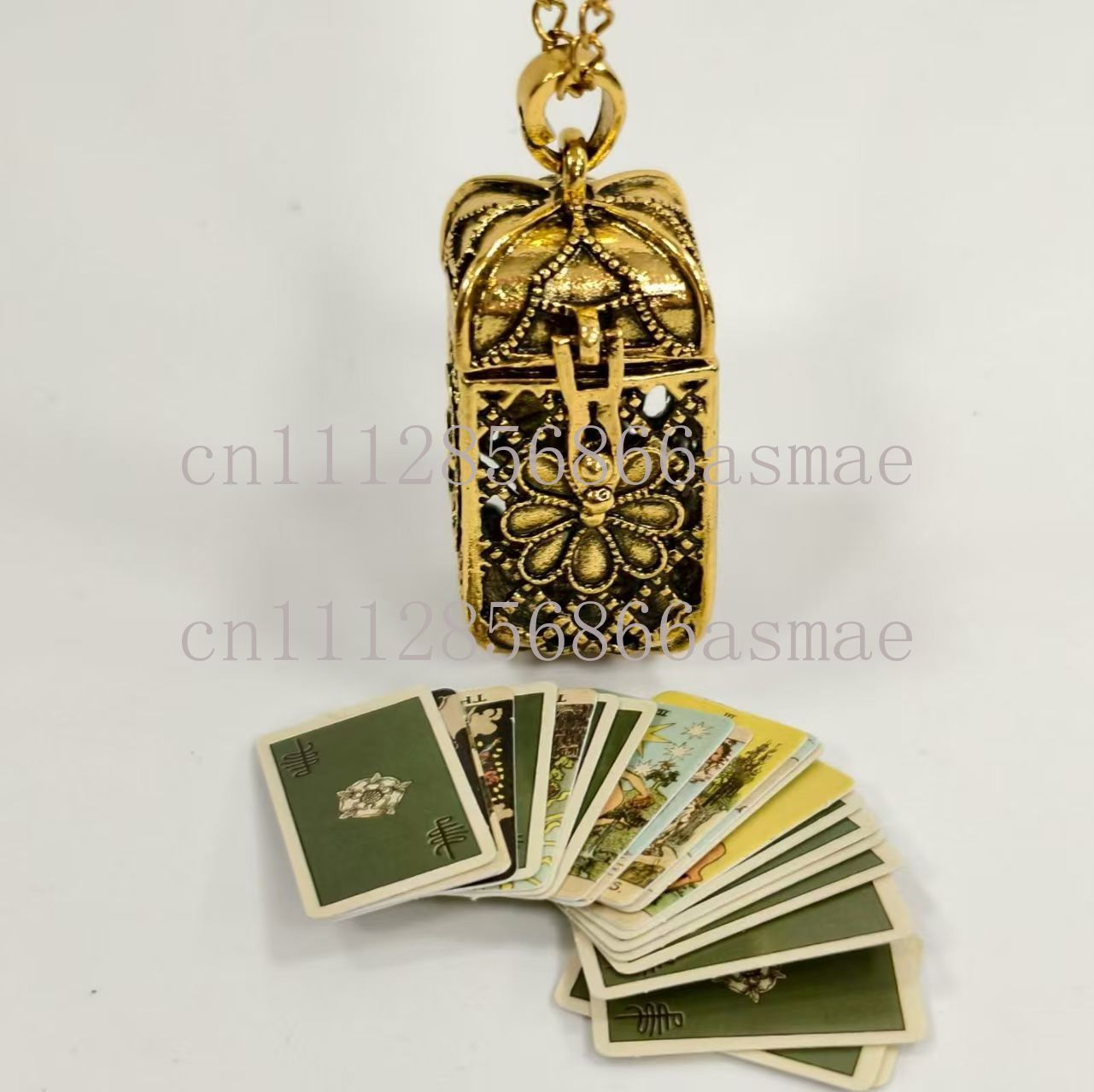 Men Accessories Usa - Vintage Alloy Tarot Card Pendant Necklace