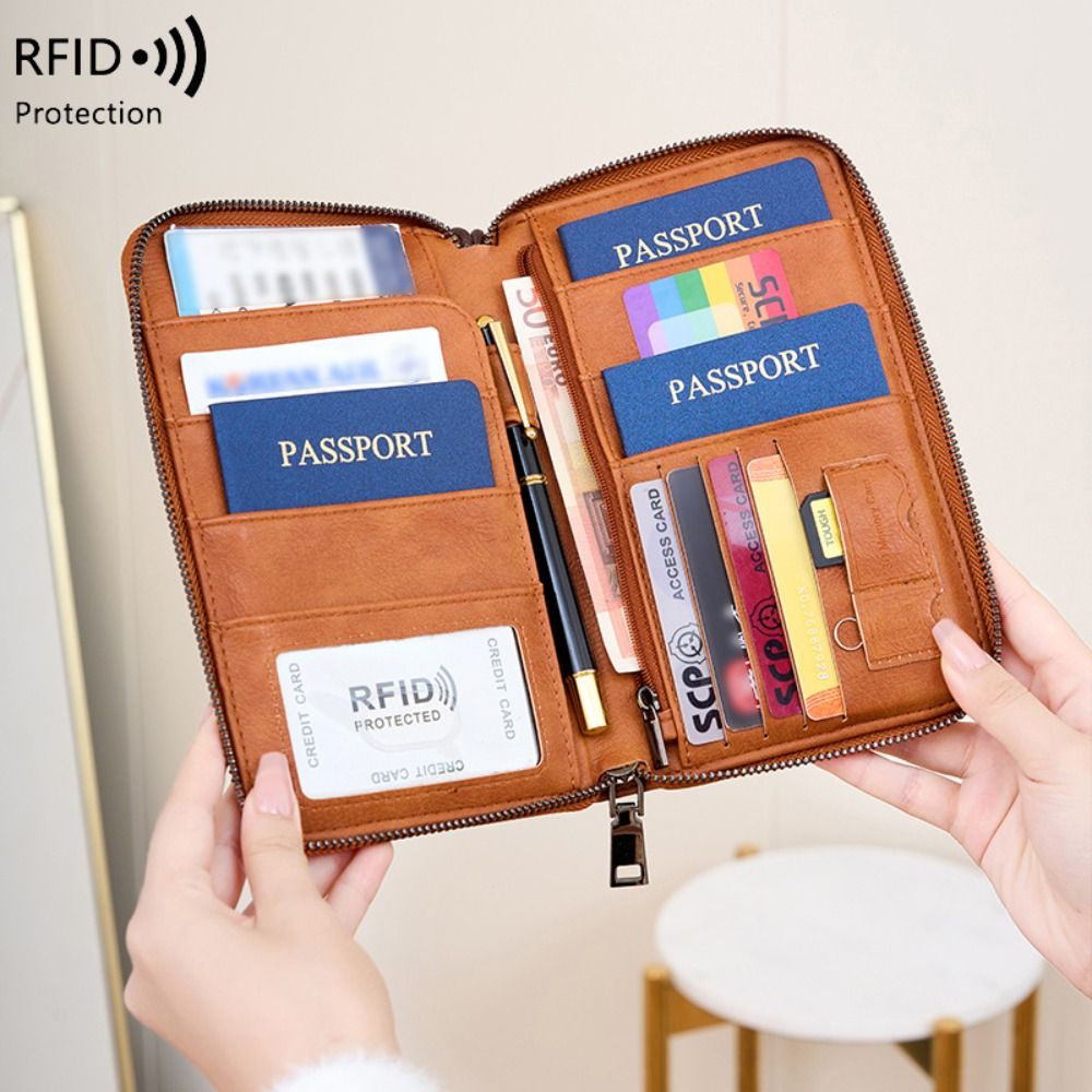 Passport Wallet Rfid - PU Leather Passport Clip Wallet RFID