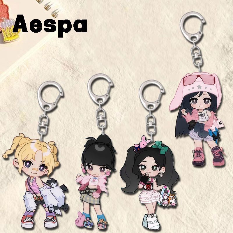 Men Keychain Accessories - 4 Pcs Aespas Q Version Transparent