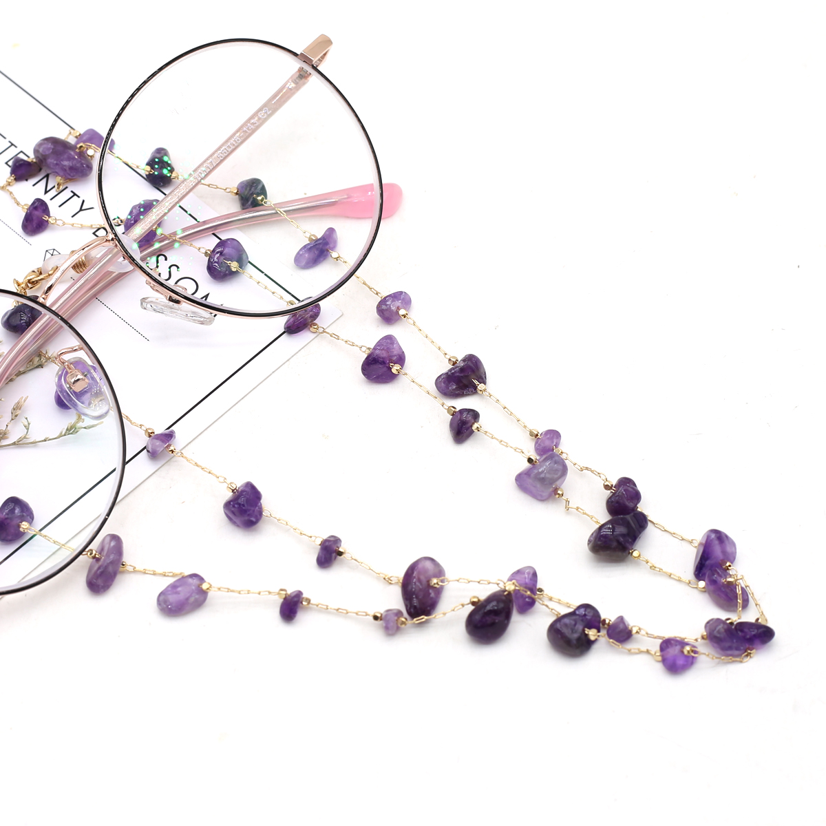 Natural Amethyst Stone Beaded  - Men'S Accessories Chain reseña y precio