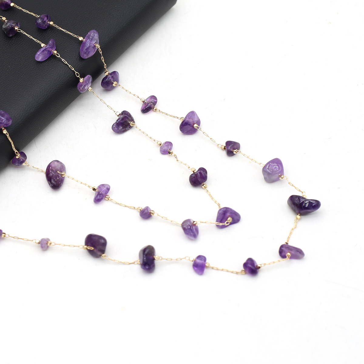 Natural Amethyst Stone Beaded  - Men'S Accessories Chain reseña y precio