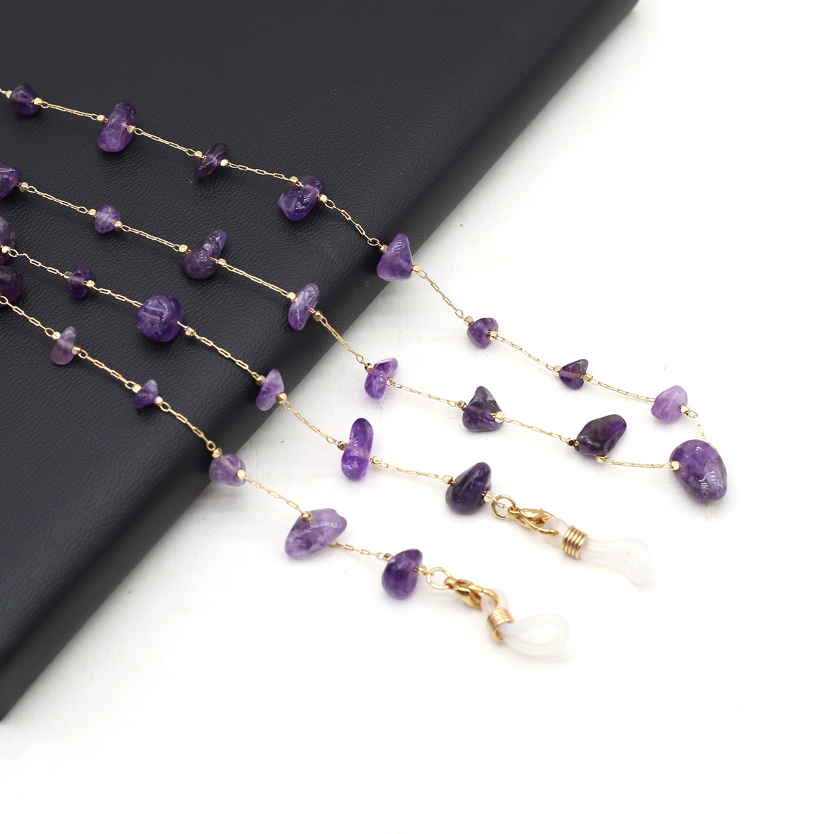 Natural Amethyst Stone Beaded  - Men'S Accessories Chain reseña y precio
