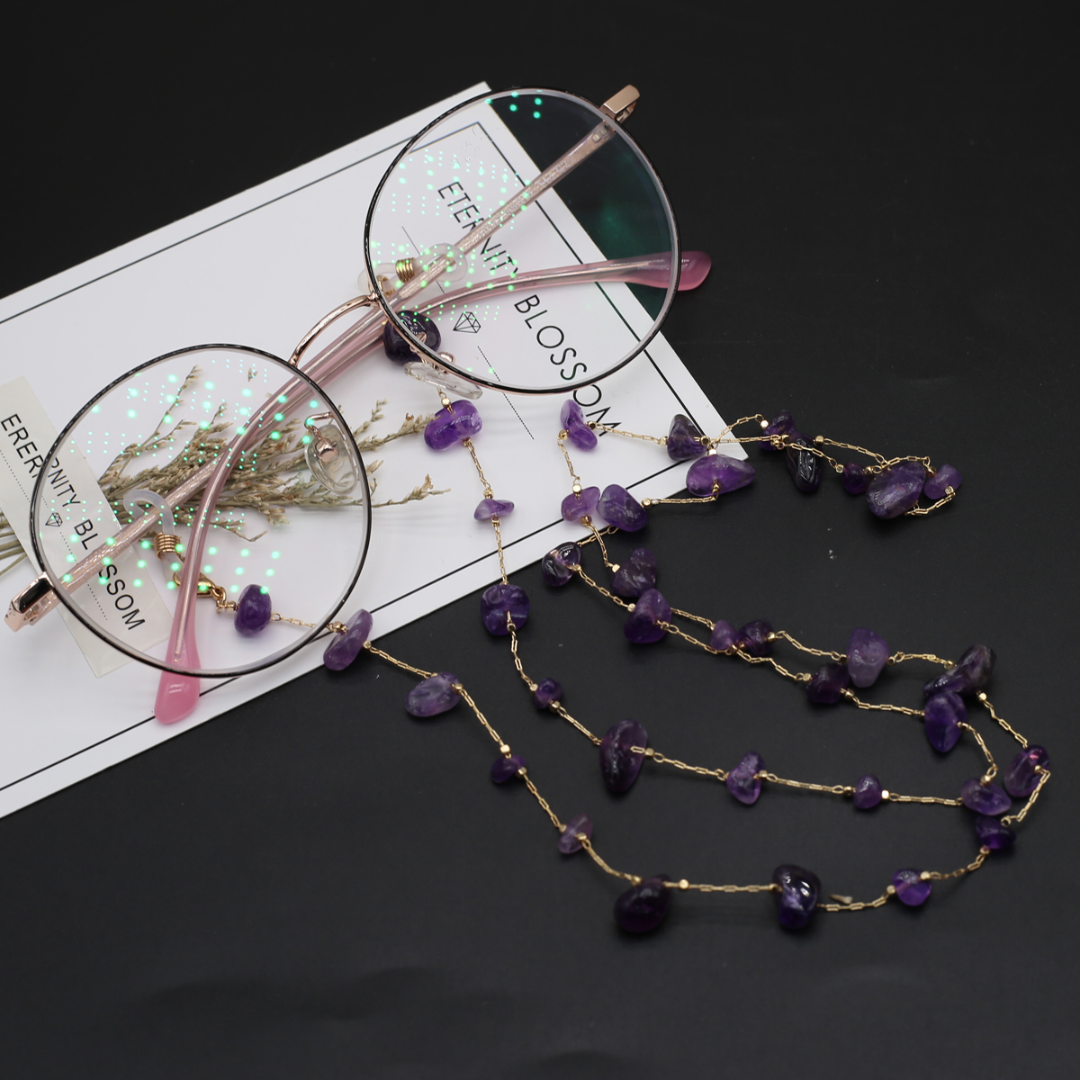 Natural Amethyst Stone Beaded  - Men'S Accessories Chain reseña y precio