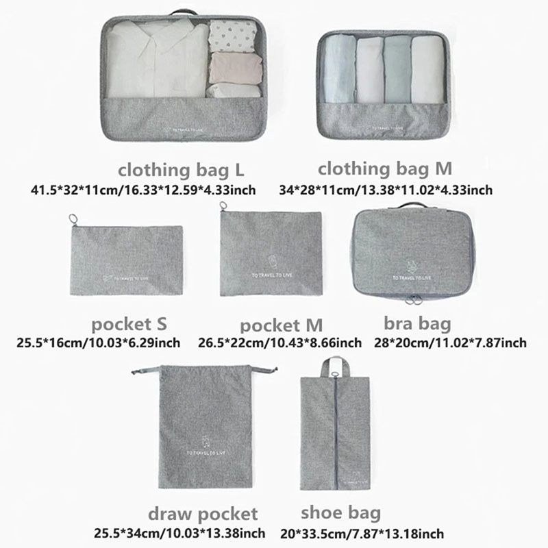 7 Piece Travel Packing Cubes S - Men Accessories Kit reseña y precio