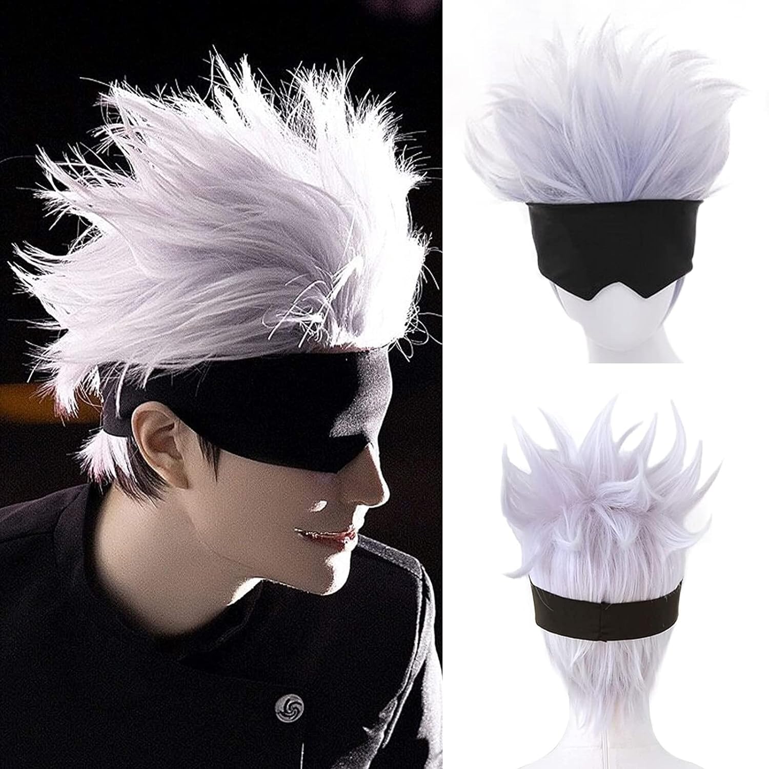 Black Blindfold + Short Wavy C - Men Accessories In Silver reseña y precio