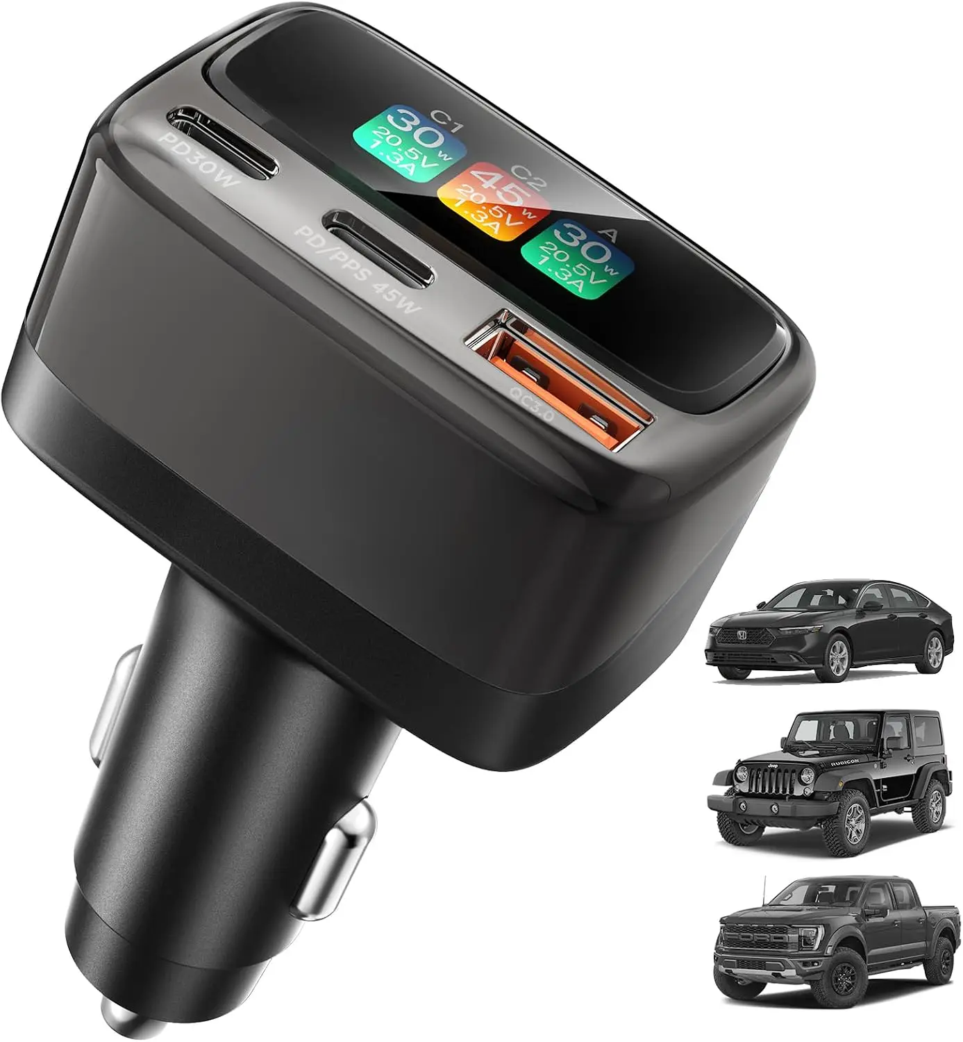 105W USB C Car Charger with Di - Men Accessories Usa reseña y precio