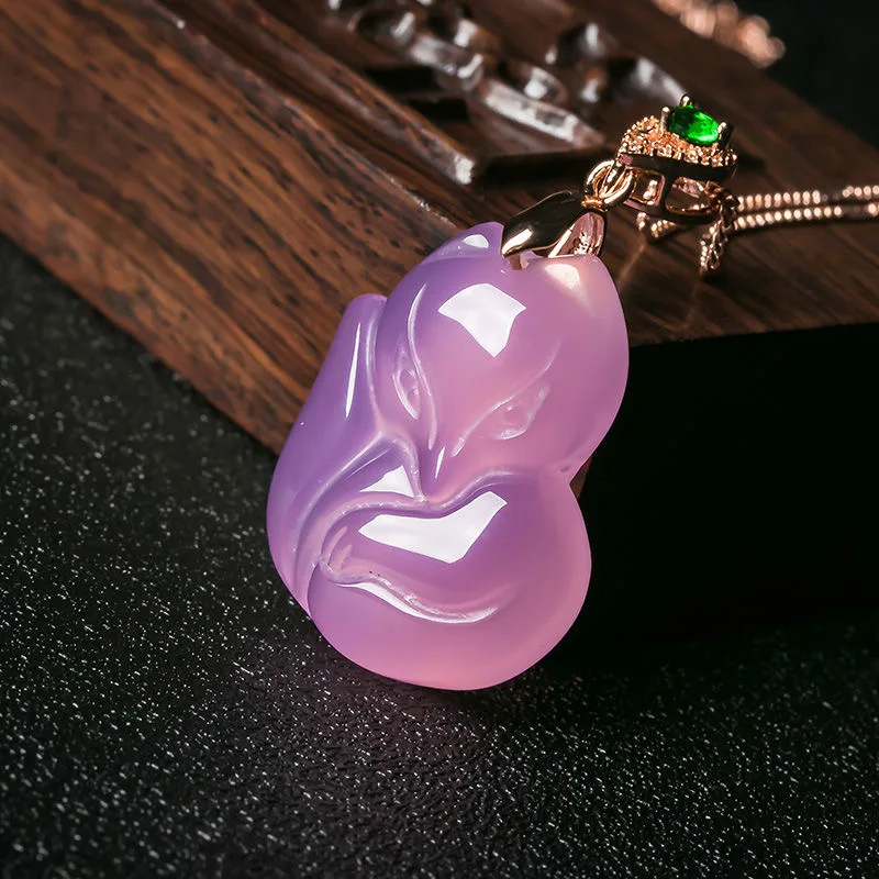 Natural Purple Agate Fox Penda - Men'S Accessories Chain reseña y precio