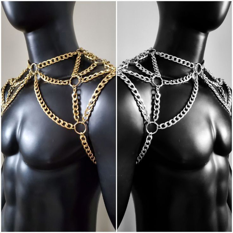Punk Men Shoulder Body Chain B - Men Accessories In Silver reseña y precio