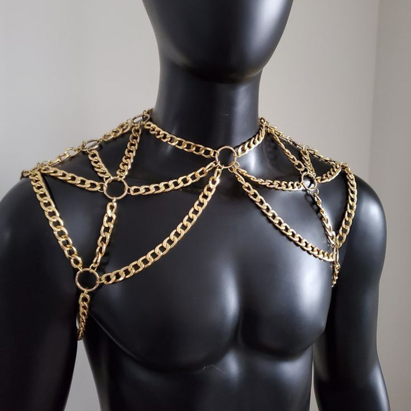 Punk Men Shoulder Body Chain B - Men Accessories In Silver reseña y precio