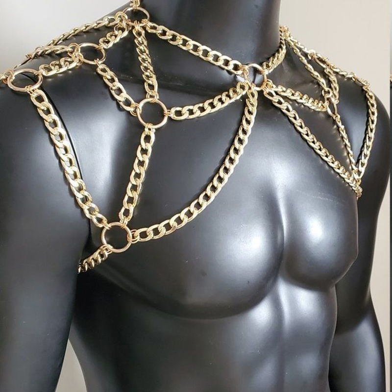 Punk Men Shoulder Body Chain B - Men Accessories In Silver reseña y precio