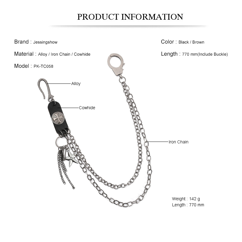 Punk Steet Cowhide Keychains C - Men Accessories Pk reseña y precio