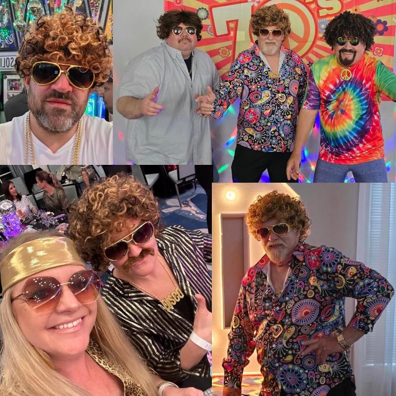 70s 80s Disco Costume Wig Set- - Men Accessories Pack reseña y precio