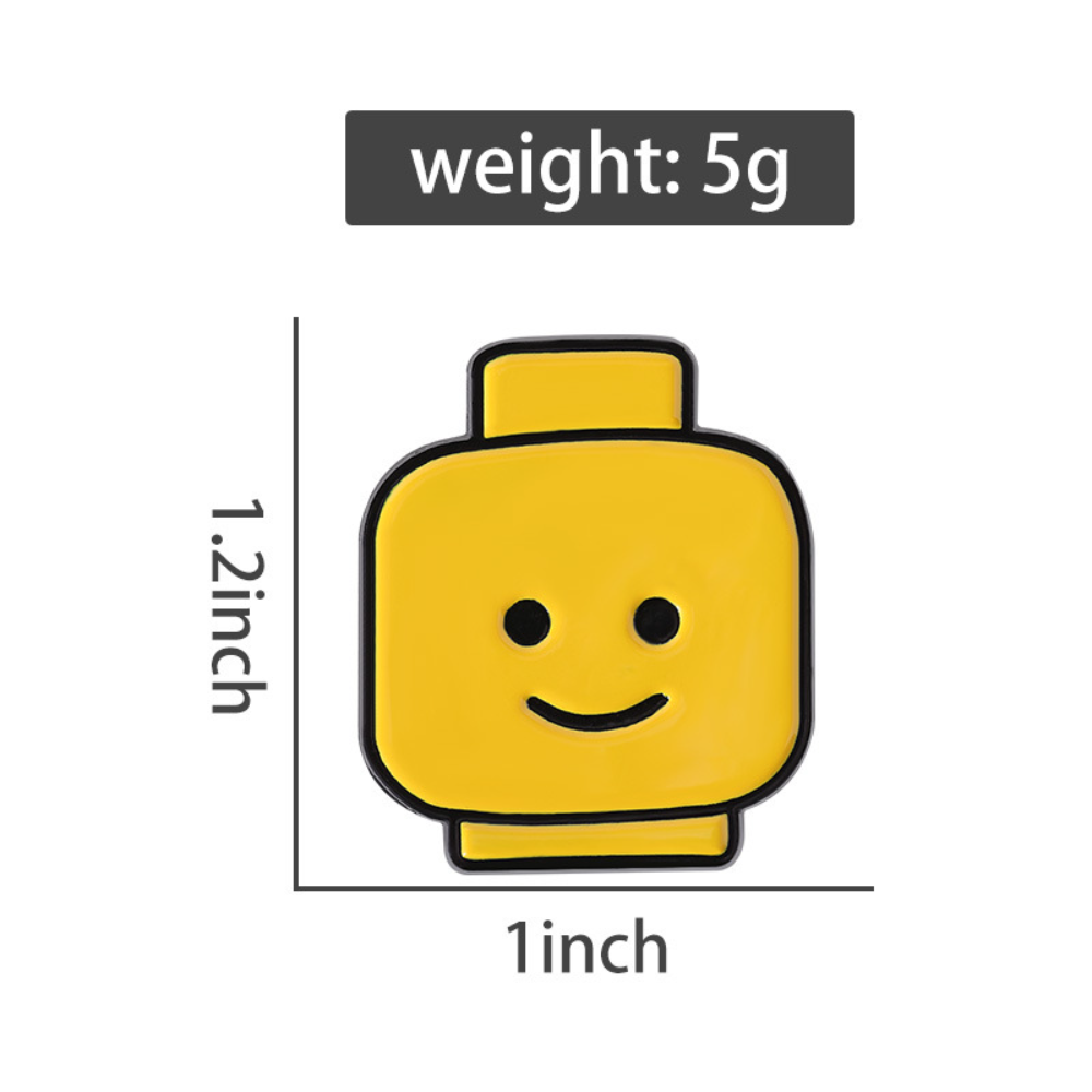 Cute Yellow Pin Block Man Smil - Men'S Yellow Accessories reseña y precio