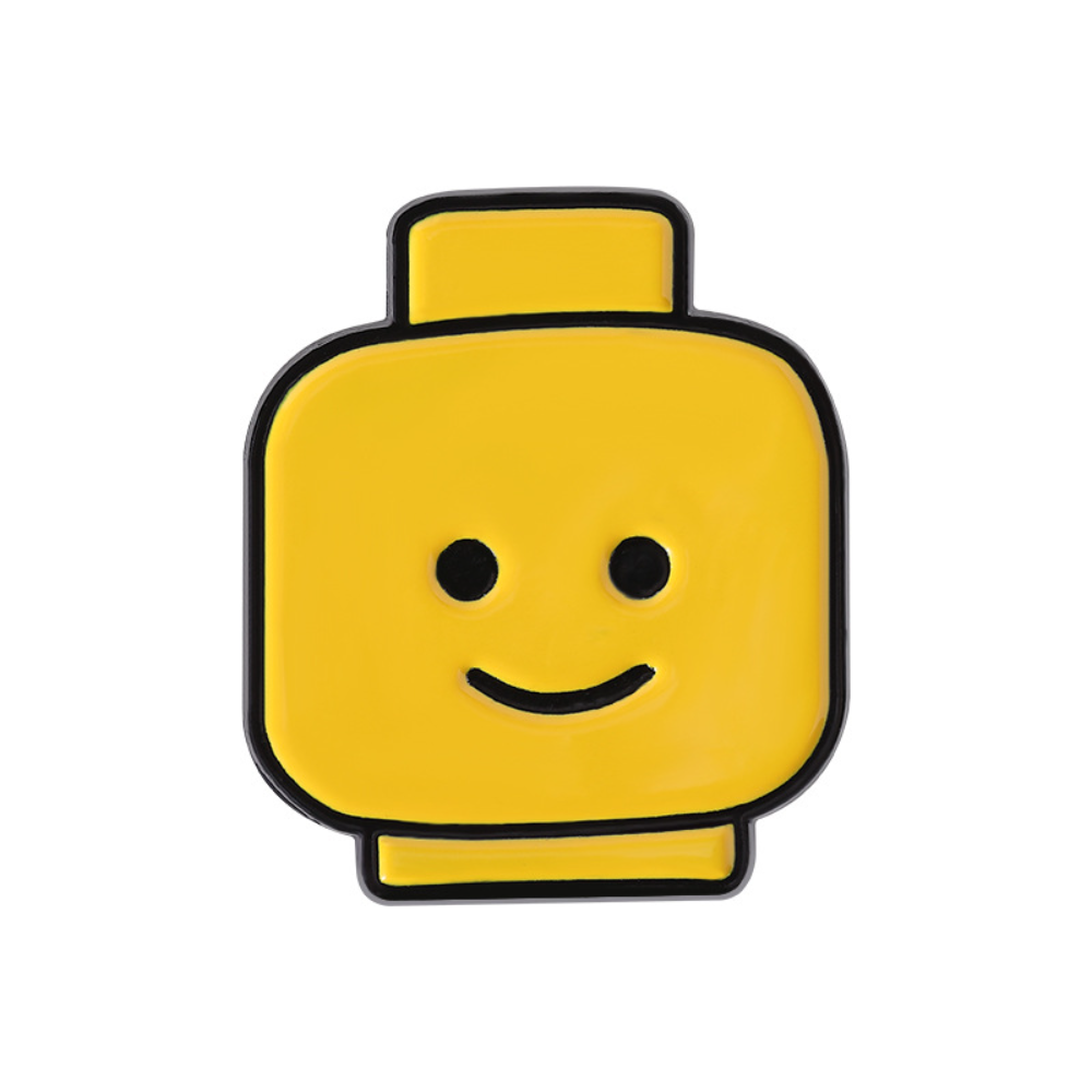Cute Yellow Pin Block Man Smil - Men'S Yellow Accessories reseña y precio