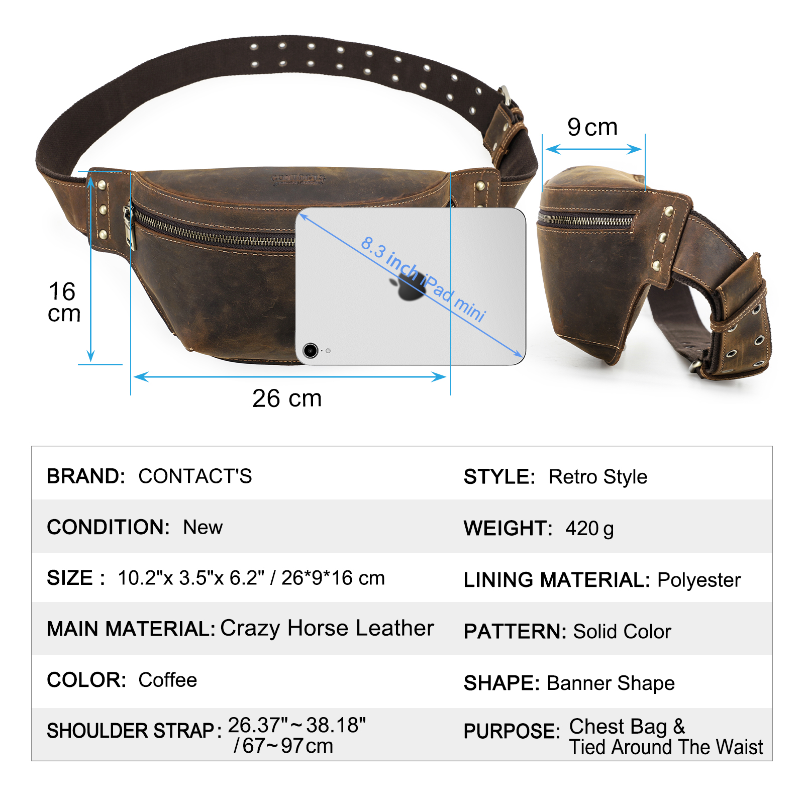 CONTACT'S Genuine Leather Wais - Men Accessories Pack reseña y precio