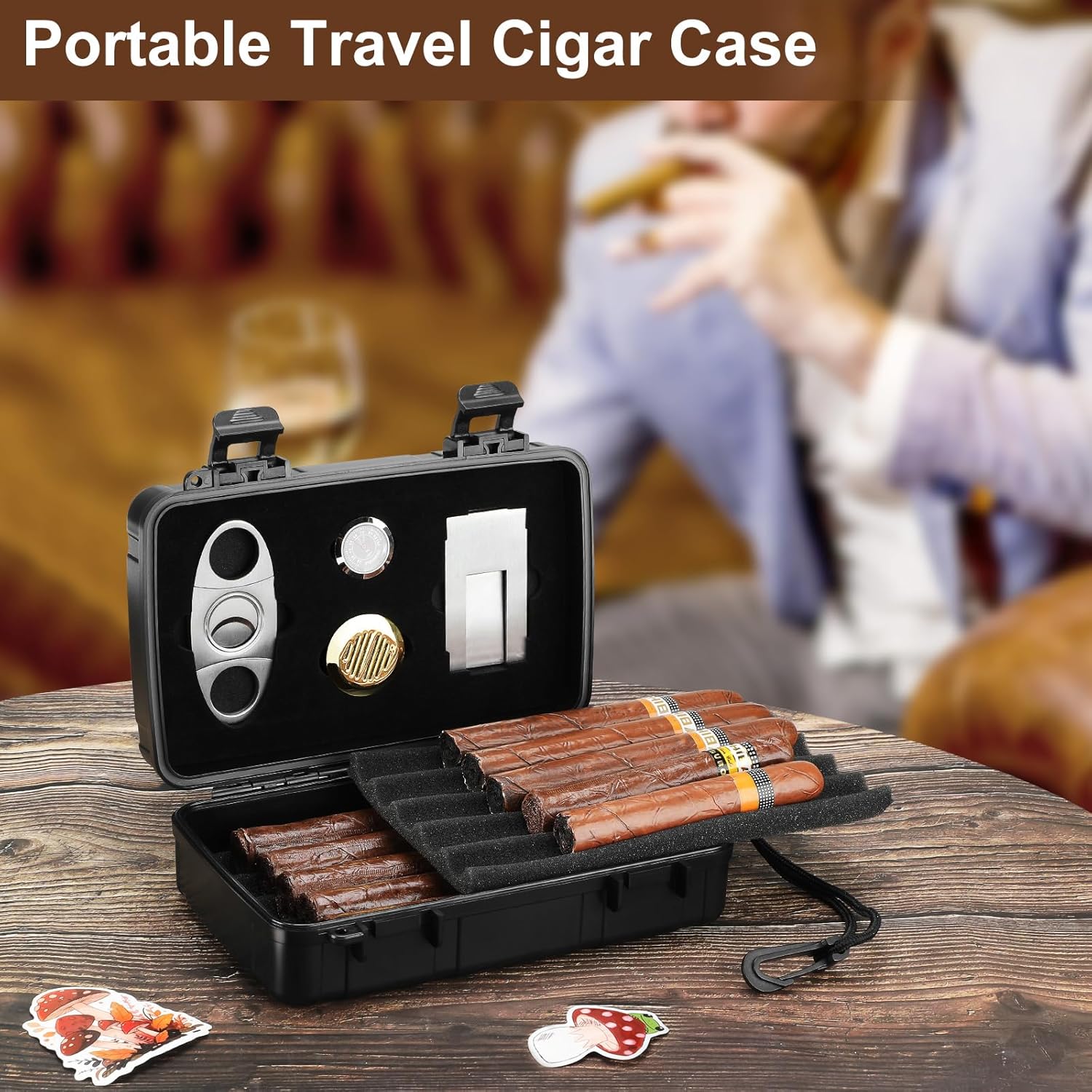 Portable Cigar Humidor Holds 1 - Men Accessories Usa reseña y precio