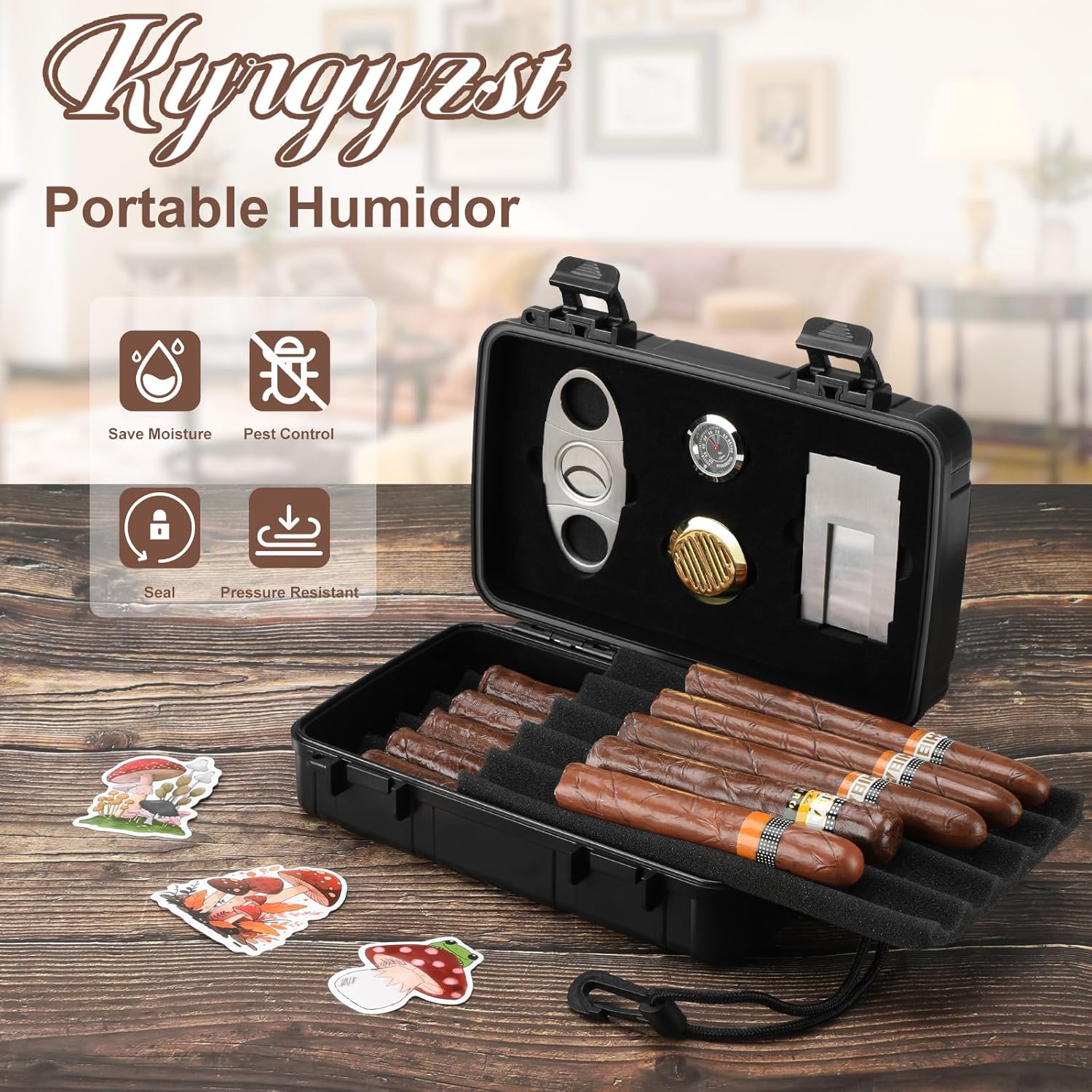 Portable Cigar Humidor Holds 1 - Men Accessories Usa reseña y precio