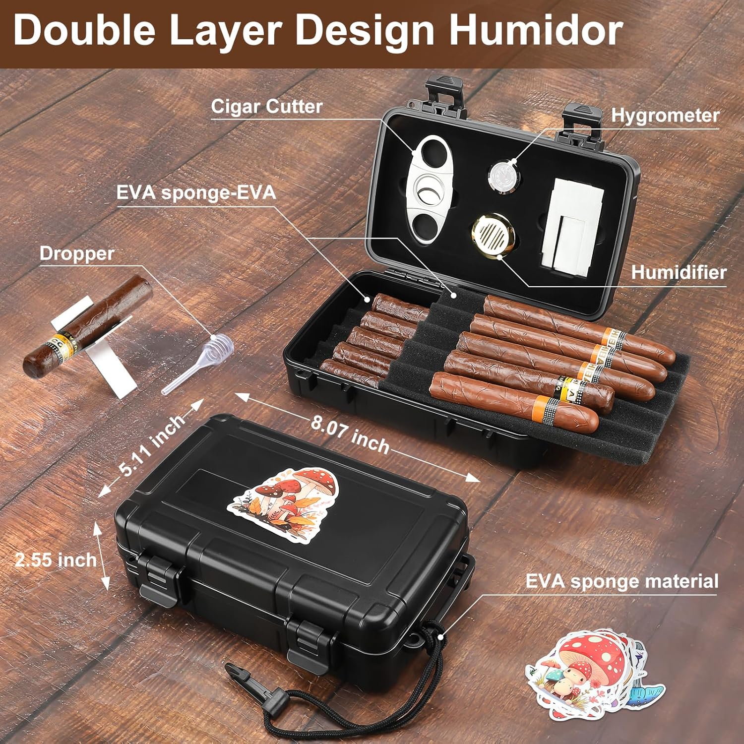 Portable Cigar Humidor Holds 1 - Men Accessories Usa reseña y precio