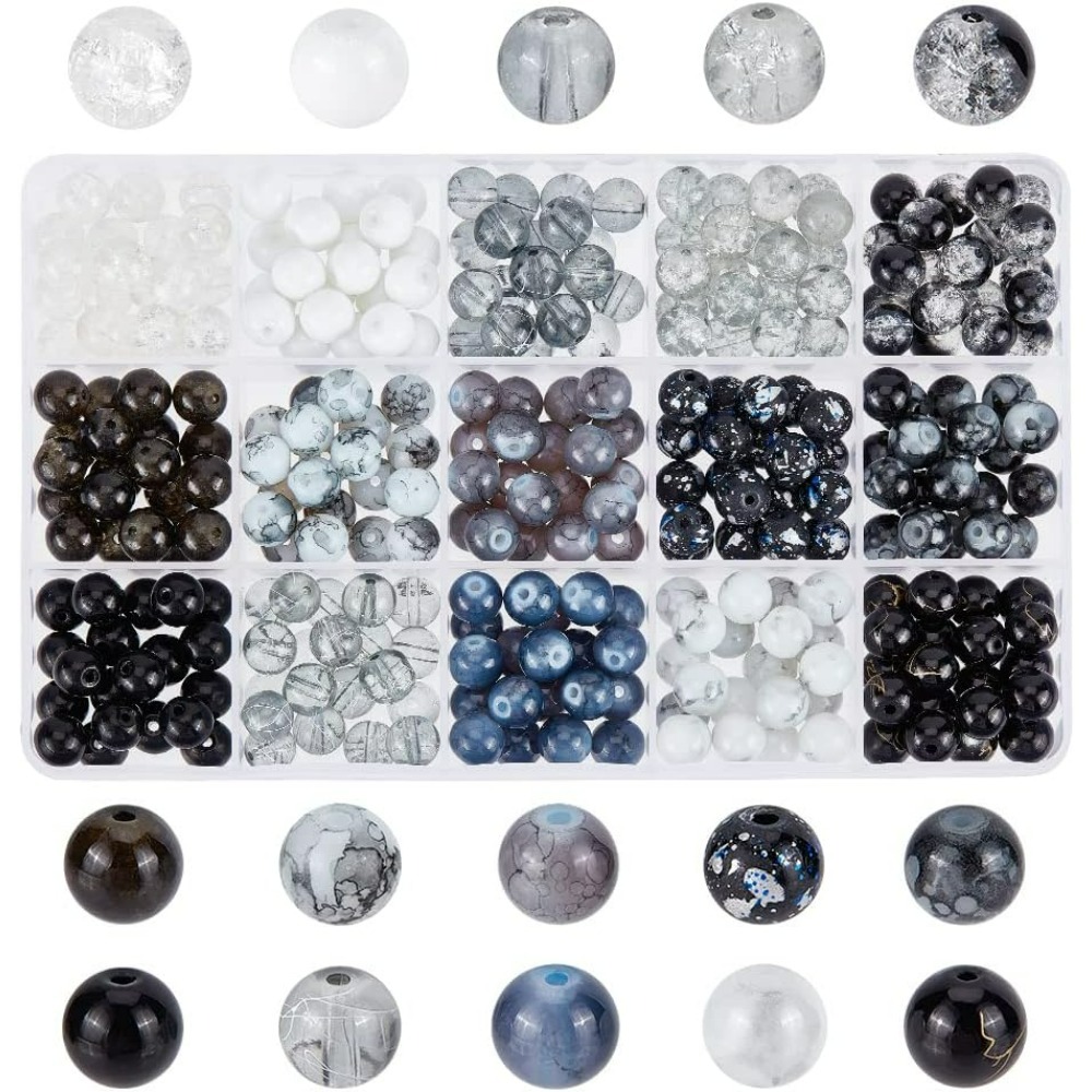 300pcs 8mm Black Glass Beads 1 - Men Accessories Jewellery reseña y precio