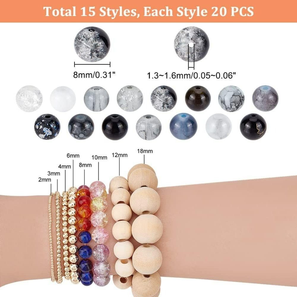 300pcs 8mm Black Glass Beads 1 - Men Accessories Jewellery reseña y precio