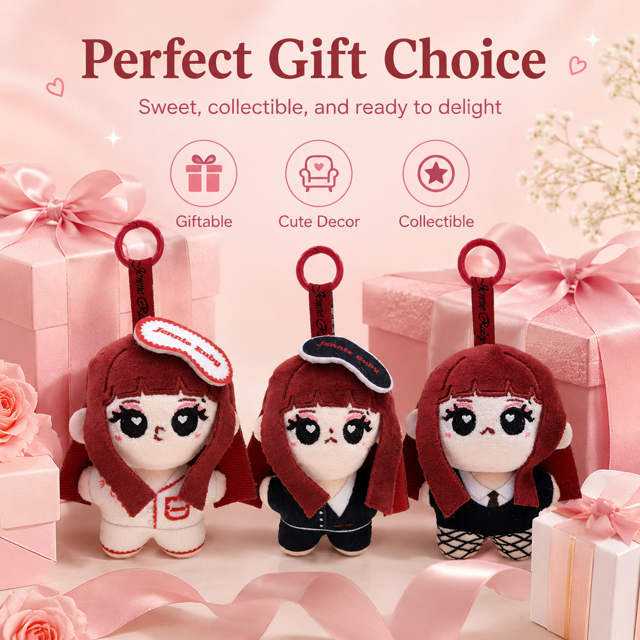 Cute Jennie Ruby Plush Keychai - Men Keychain Accessories reseña y precio