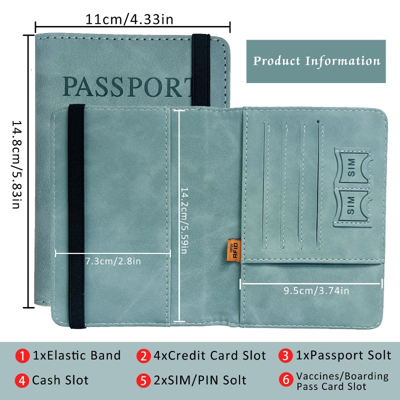 PU‑Leather Passport Holder, RF - Passport Wallet Rfid reseña y precio
